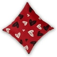 thumbnail image 2 of Valentines Day Pillow Covers 18x18 Set of 2, Red Black Love Heart Valentines Decorations Throw Pillow Covers Outdoor Valentine Day Holiday Farmhouse Cushion Case for Home Couch Sofa, 2 of 7