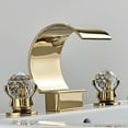 Free Shipping! Gold Widespread Waterfall Bathroom Sink Faucet 2 Handle ...