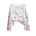thumbnail image 4 of Women's Sweaters Valentine Heart Graphic Oversized Long Sleeve Drop Shoulder Sweatshirts Comfy Crew Neck Soft Tops Valentine's Day Outfits, 4 of 7