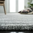 thumbnail image 5 of SAFAVIEH Cyrus Vinal Striped Shag Area Rug, Gray/Ivory, 5'5" x 7'6", 5 of 12