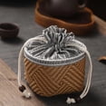 thumbnail image 6 of FUEENIRVA Travel Tea Cup Holder Bag Cotton Linen Drawstring Pouch Portable Storage for Tea Set, 6 of 8