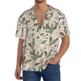 thumbnail image 7 of Lsque Halloween Cactus print Men's Cuban Collar Short Sleeve Shirt Summer Beachwear Casual Button Down Fashionable Vacation Leisure Shirt-Large, 7 of 7