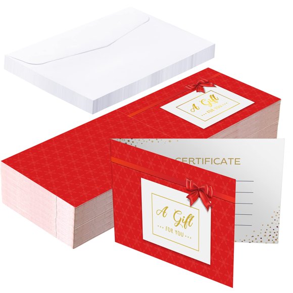 Juego de 36 tarjetas de regalo Spiareal, color rojo, 9 x 14 cm, con sobres