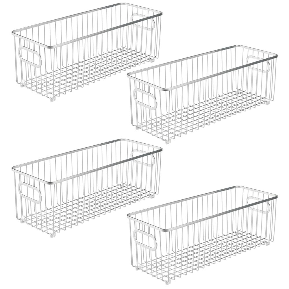 mDesign Metal Wire Kitchen Pantry Food Storage Basket 16.1" x 6.1" x 5.6"