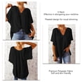 thumbnail image 2 of Blusa casual para dama, blusa de manga corta, blusa de manga corta con cuello en V, blusa tipo pulóver de manga corta, tecnología avanzada, 2 of 6