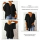 thumbnail image 5 of Blusa informal para mujer, blusa de manga corta en V, blusa holgada de manga corta para mujer, blusa de manga corta diseñada con precisión, 5 of 6