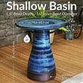 thumbnail image 6 of Sunnydaze Duo-Tone Freestanding Ceramic Outdoor Bird Bath, UV-Resistant Galaxy Blue Finish, 6 of 11