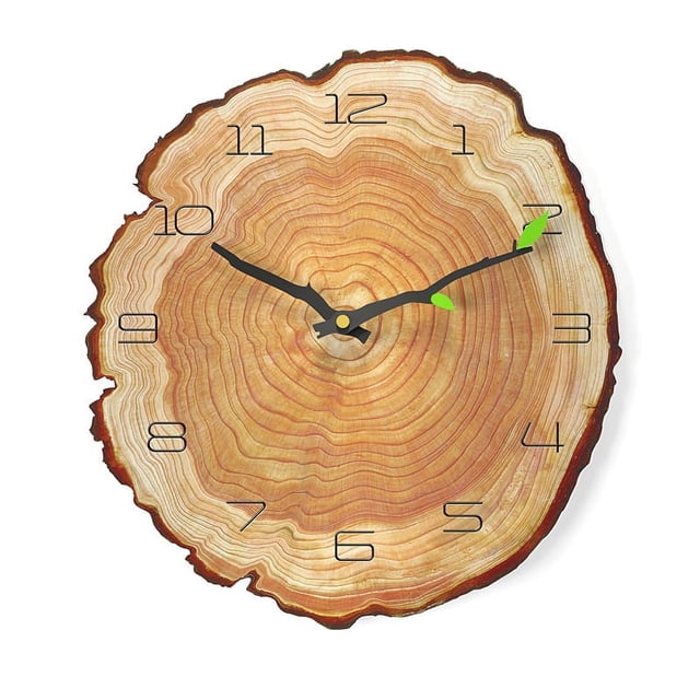 RV Reloj de pared vintage silencioso, reloj de pared de madera, reloj de pared de cocina, reloj de pared vintage retro para el hogar, sala de estar, cocina, 28x30cm Rojo Verde