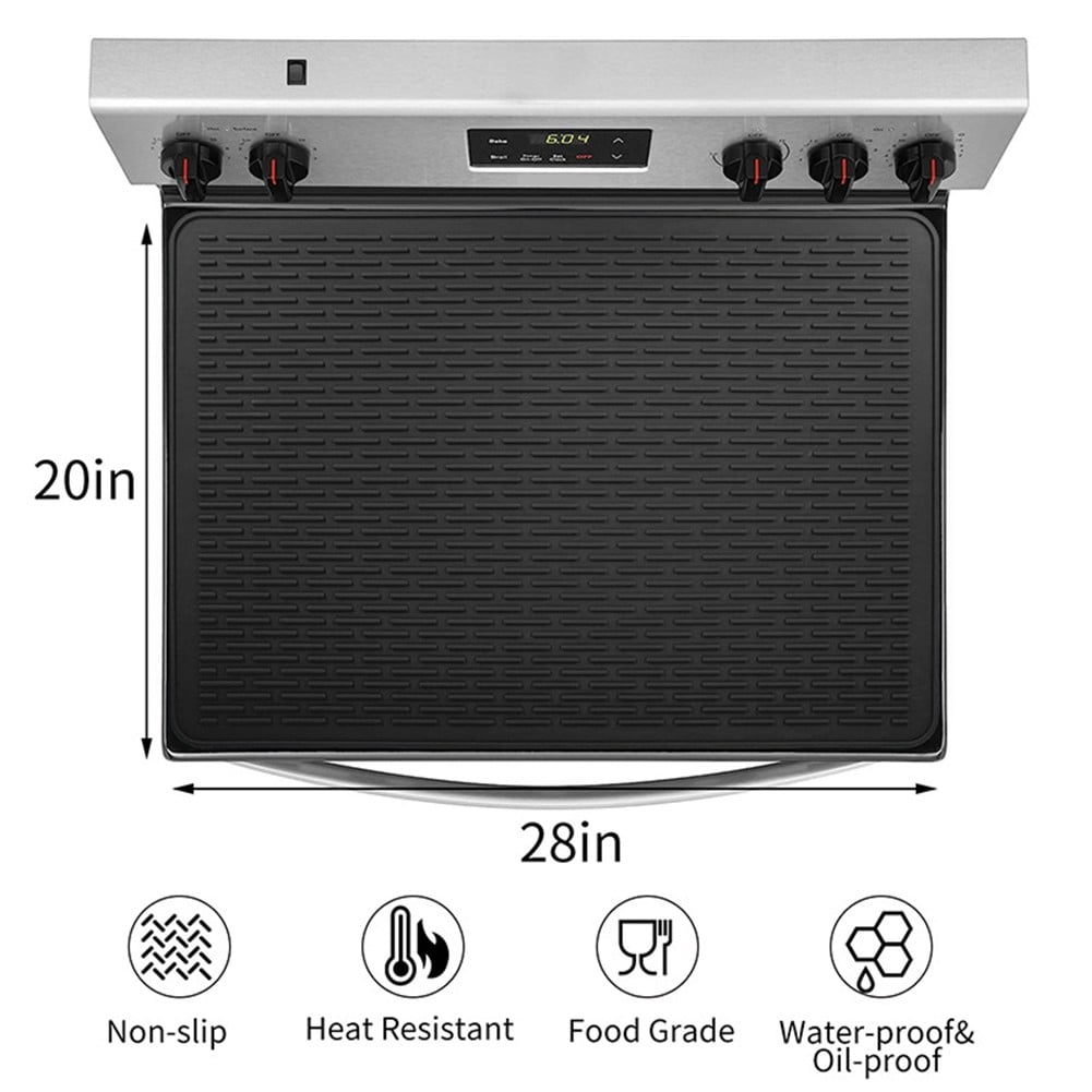 28\" x 20 Stove Top Covers for Electric Stove Silicone Glass Stove Top Cover
