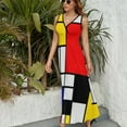 thumbnail image 6 of Piet Mondrian Abstract Art Dress Fashion Boho Beach Long Dresses Female Party Printed Maxi Dress, 6 of 9