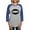 Heather/Blue, variant on - Psi Upsilon Handshake Long Sleeve T Shirt - Womens Baseball Tee