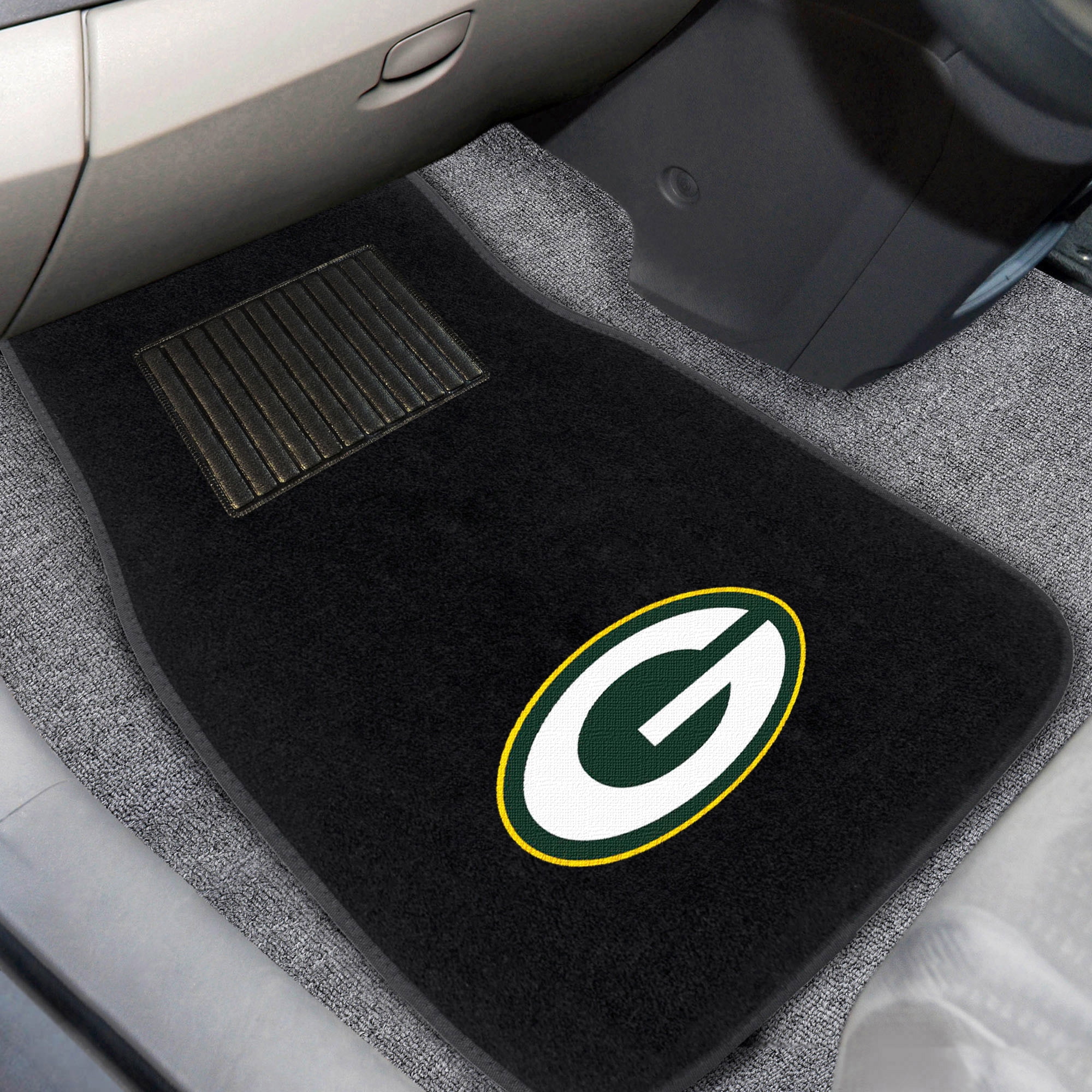 Green Bay Packers 2 Piece Embroidered Car Mat Set Walmart Com