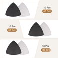 thumbnail image 2 of Triangle Detail Sandpaper Set 60/80/100 Grit 3-1/2 Inch Hook and Loop Silicon Carbide Sanding Pads 30 Pack, 2 of 6