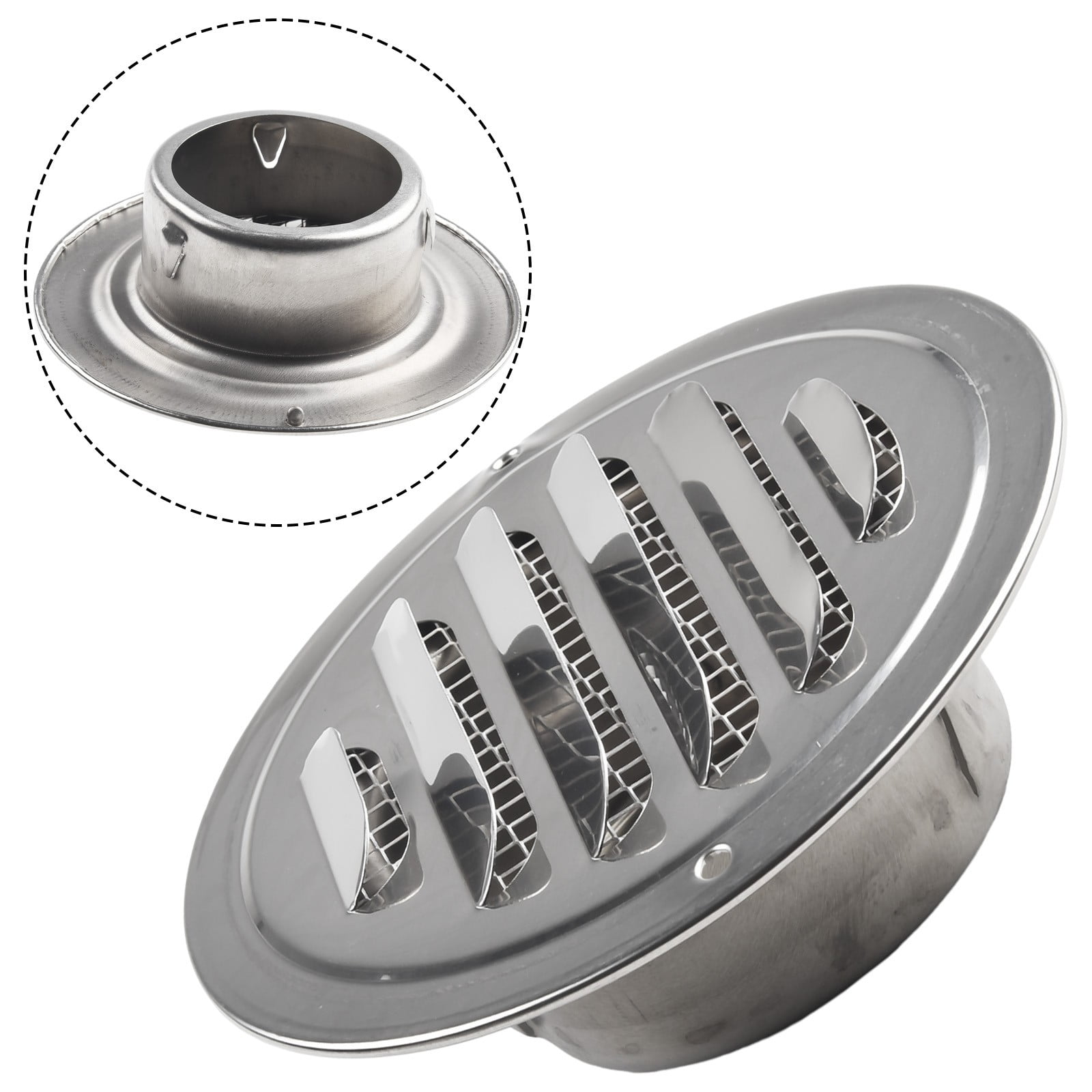 1Pc Round Stainless Steel Air Vent Grille Insect Protection Exterior Wall Ducting Ventilation Tools 70-300Mm Exhaust Hoods Vents