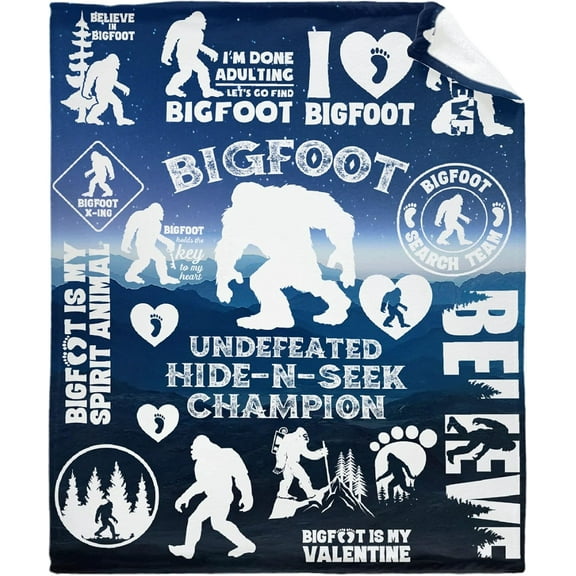 Flannel Fleece Bed Blanket Bigfoot Gift Throw Blanket Lightweight Cozy for Bedroom All Season Sofa Decor Gift 60x80
