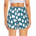 thumbnail image 2 of Lsque Cute Sheep And Hearts Printed Women's Running Shorts with Liner Pockets,Elastic Quick Dry Workout Athletic Gym Yoga Shorts,Womens High Waist Shorts-Small, 2 of 9