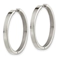 thumbnail image 2 of Titanium Polished 2.8mm Hinged Hoop Earrings 30x30mm Wide 2.8mm Thick Hoop Earring for Women, 2 of 2