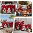 thumbnail image 5 of Red Christmas Outdoor Waterproof Pillow Covers, Snowman Xmas Balls Pine Needle Tree Decorative Square Throw Pillowcase Sofa Cushion Sham for Patio/Couch/Chair, 18"x18" 2 Pack, 5 of 8
