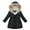 Black, variant on Children Boys Girls Down Coat Winter Autumn Thicken Woolen Hooded Cotton-padded Parka Coat Warm Jackets Toddler Kids Outerwear
