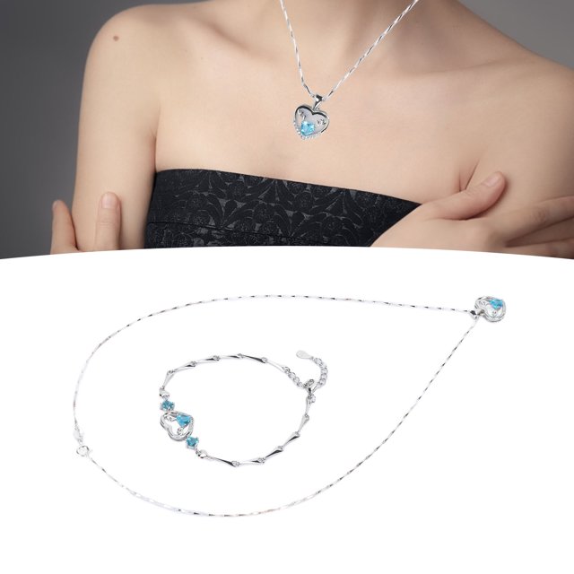 Collar De Corazón De Asta, Conjunto De Collar De Pulsera De Ciervo, Pulido Exquisito, Llamativo Para Boda
