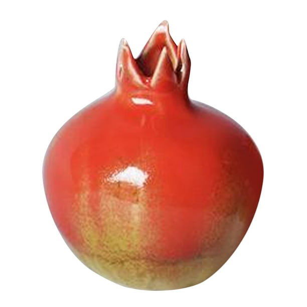 Florero de cerámica con forma de granada, botella para arreglos florales, soporte para flores