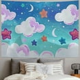 thumbnail image 2 of Tapestry Hand Drawing Pattern Cloudsstarsmoons Summer Raindrops Children with Abstract Moon Design Textures Tapestry Wall Hanging Blanket Wall Bedroom Decor ,Multiple specifications, 2 of 6