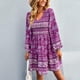 thumbnail image 4 of Vestido Fruncido Con Estampado Floral, Poliéster, Amigable Con La Piel, Lavable, A La Moda, Suave, Con Mangas Abullonadas, Para Mujer, Para Trabajo De Oficina ANGGREK Otros, 4 of 6