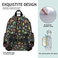 thumbnail image 5 of Beige Music Sunflower Guitar Pattern Backpack for School,Cute School Bag,Schoolbag with Adjustable Shoulder Straps & Padded Back,15.25"x11.5"x5.25", 5 of 5