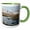 Green/White, variant on 3drose, St. Andrews Bay, South Georgia Island. King Penguins Cross a Stream., 11oz Two-tone Green Mug