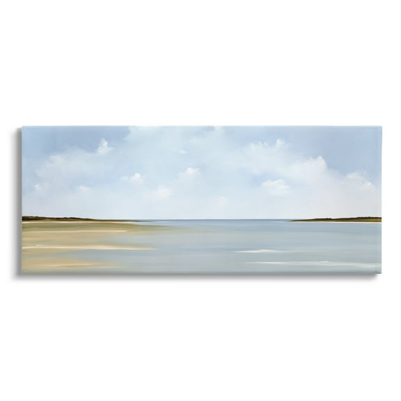Stupell Industries Beach Clouds Landscape Landscape Painting Gallery Wrapped Canvas Art Print Wall Art, 24 x 10