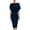 A-Navy, variant on Elegant Sleeveless Dress for Women Keyhole Neckline Solid Color Pleated Waisted Slim Fit Dresses for Office Evening White XXL