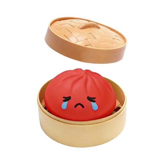 Yippzo Large Crying Dumpling Squishy Stress Ball, 3.35 Inch Jumbo Rainbow Mystery Squishy Bun Sensory Toys for Anxiety Relief Fidget, for Party Favors