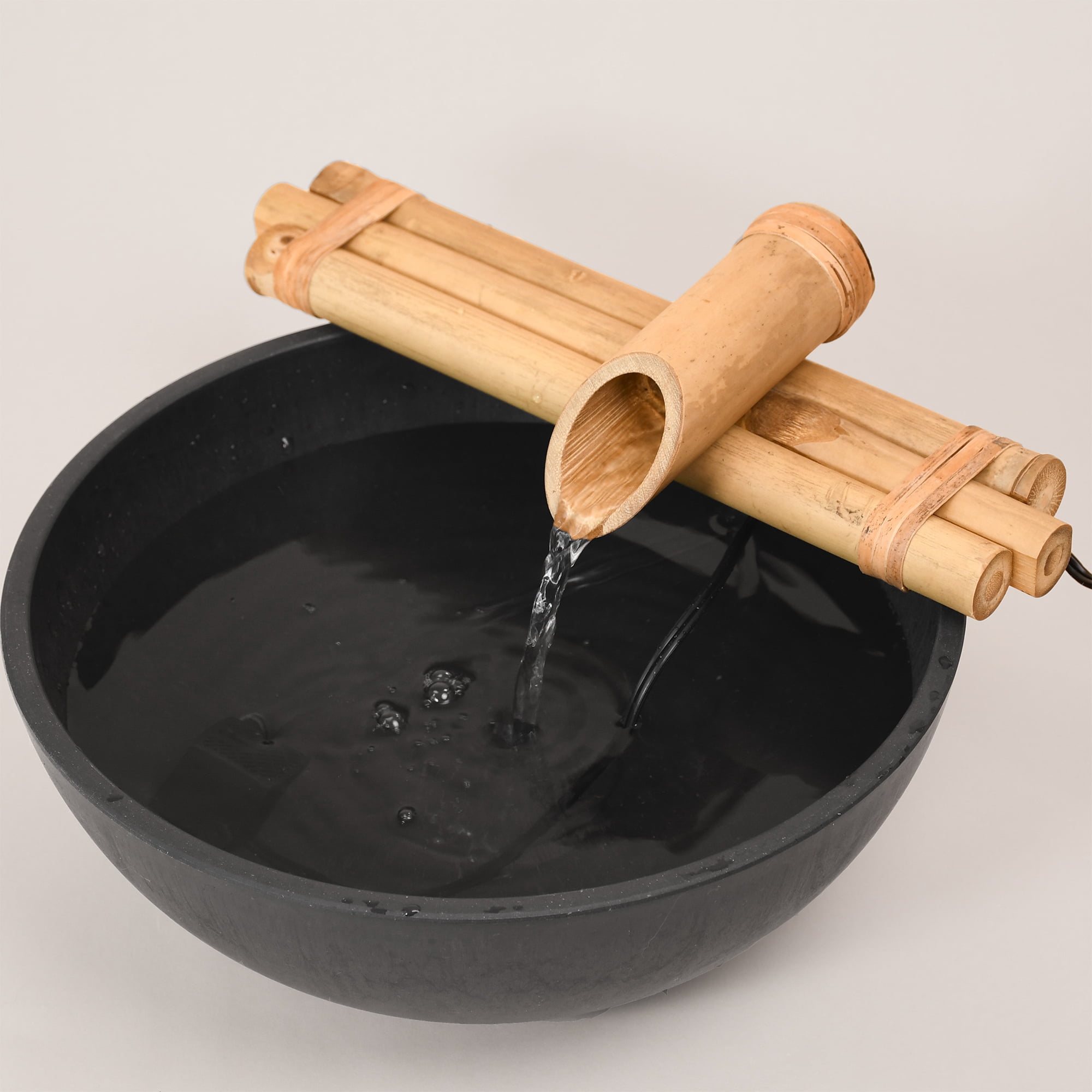 12" Bamboo Fountain Kit, 3-Arm Spout with Quiet Pump, Indoor/Outdoor – Container Not Included