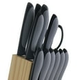 thumbnail image 5 of Gibson Home Dorain 14 Piece Stainless Steel Cutlery Set in Black with Wood Block, 5 of 5