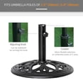 thumbnail image 4 of Outsunny Patio Umbrella Base Stand, Fit Dia. 1.5", 2" Pole, Black, 4 of 9