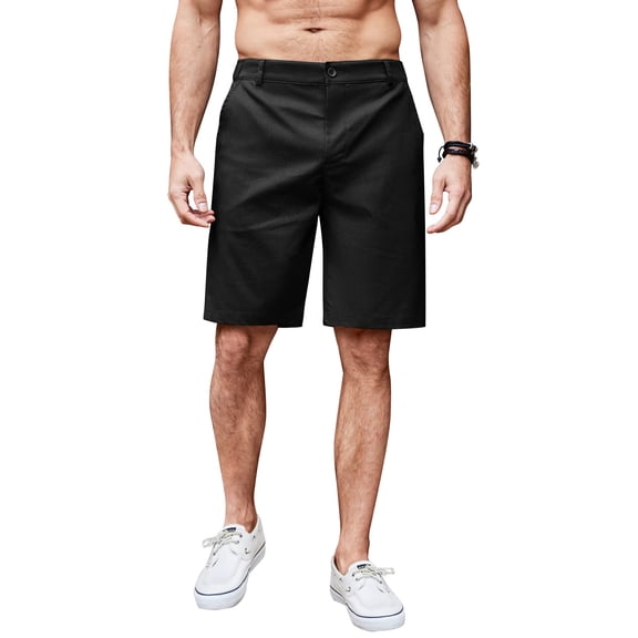 COOFANDY Men' Casual Linen Shorts 8 Inch Inseam Elastic Waist Lightweight Summer Beach Shorts