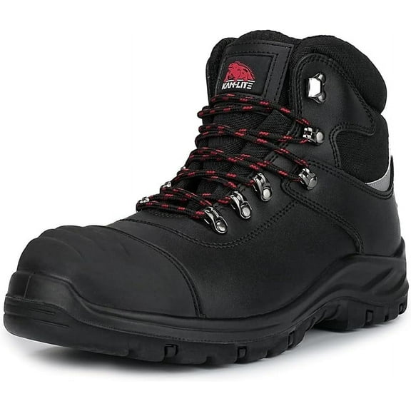 Work Boots for Men, Steel Toe Waterproof Safety Boots, Comfortable Non-Slip Puncture Resistant Durable Leather Heavy Duty Construction Industrial