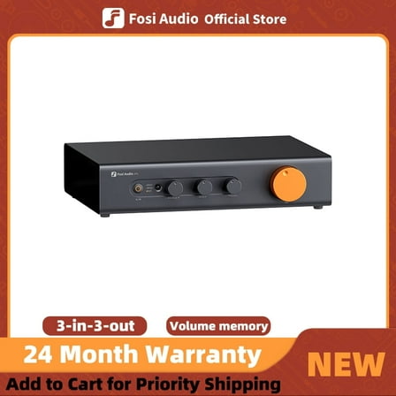 Fosi Audio ZP3 Balanced Preamp, 3-in/3-out, Retail Packaging with AC Power Cable, 1 Pack