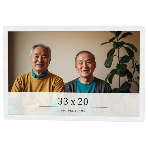 33x20 Frame White Real Wood Picture Frame Width 0.75 inches | Interior Frame Depth 0.5 inches |