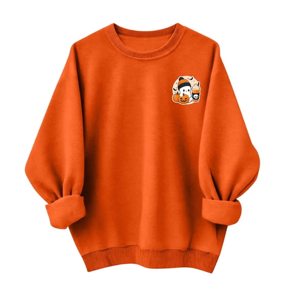 Enjoytime Womens Sweatshirt Halloween Printed Pullover Crew Neck Sweatshirts Fall Casual Cute Long Sleeve Tops