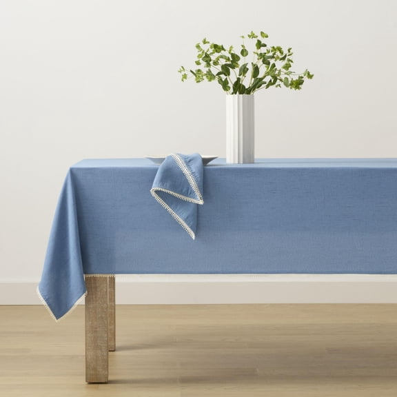 Lenox French Perle Solid Tablecloth, Periwinkle - 60"W x 84"L