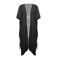 thumbnail image 2 of SCRAWLGOD Flame Wolf Print Kimono Swimsuit Coverup Loose Breathable Swimsuit Cover Up Lightweight Bathing Suit Cover Up for Women, 2 of 6