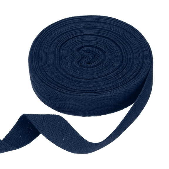 Uxcell Cotton Twill Tape Ribbon 3/4" 11 Yard Herringbone Webbing Tape, Navy Blue