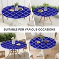thumbnail image 7 of 44in Round Tablecloth with Elastic Edge, Waterproof Fitted Table Cover for 36-44" Tables, Boho Theme Polyester Reusable Table Cloths Wipe Clean for Picnic, Dining, Outdoor Use and Party Decor, 7 of 7