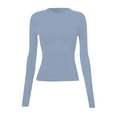 thumbnail image 6 of WTXUE Crewneck Sweatshirt Tube Tops Solid Color Blouses Long Sleeve Shirts Basic Tees Pullover Crop Tops Dance Tops Lightweight Tops and Blouses Active Tops for Women Bu1 Xl, 6 of 6