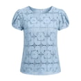 thumbnail image 7 of LWITHSZG Blouses for Women Dressy Casual Petal Short Sleeve Shirts Eyelet Lace Boho Tops Beach Vacation Clothes Summer Outfits S-XXL, 7 of 7
