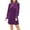 Purple, variant on HJYCHN Elegant Women's Casual Knee Length Dress Solid Color Loose Fit Straight Leg Comfortable Daywear Flowy Tunic Style Versatile Outfit Red L