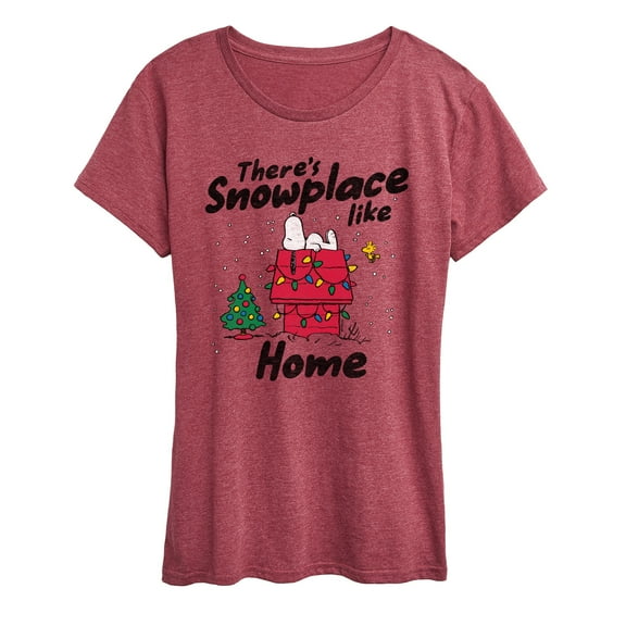 Peanuts - Theres Snowplace Like Home - Women's Short Sleeve Graphic T-Shirt