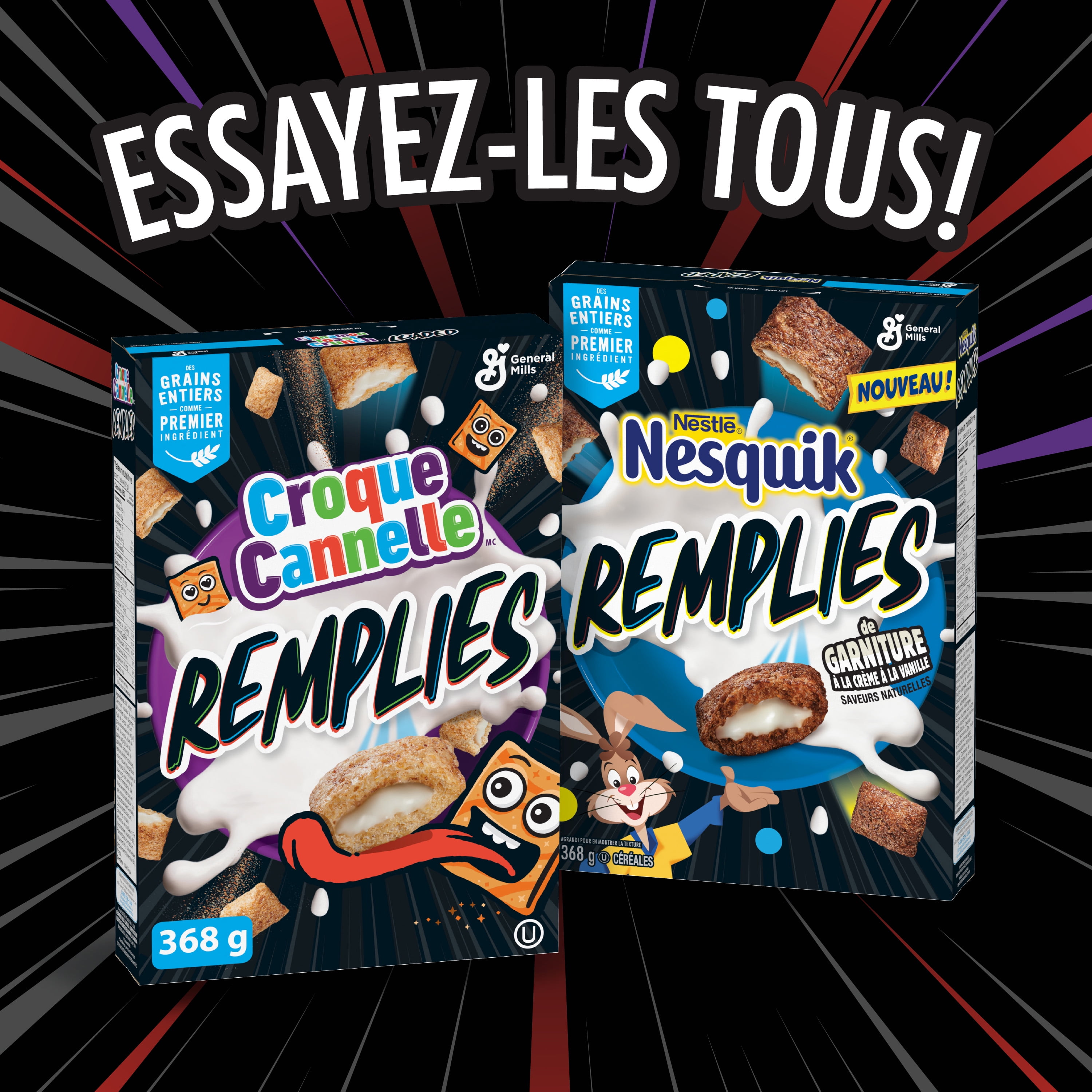 Croque Cannelle Remplies Céréales à Base de Grains Entiers
