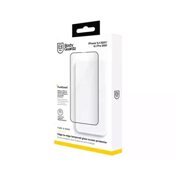 Pack of 2 BodyGuardz Pure 2 Edge Screen Protector For iPhone 14 / iPhone 13 / 13 Pro